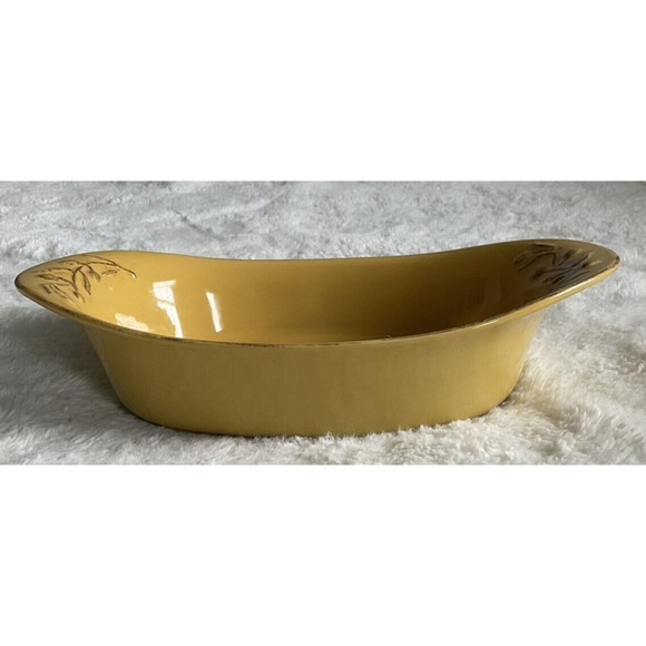 Cerutil Stoneware Oval Baking Casserole Dish Gold Color Made In Portugal 7x12” - Picture 7 of 7